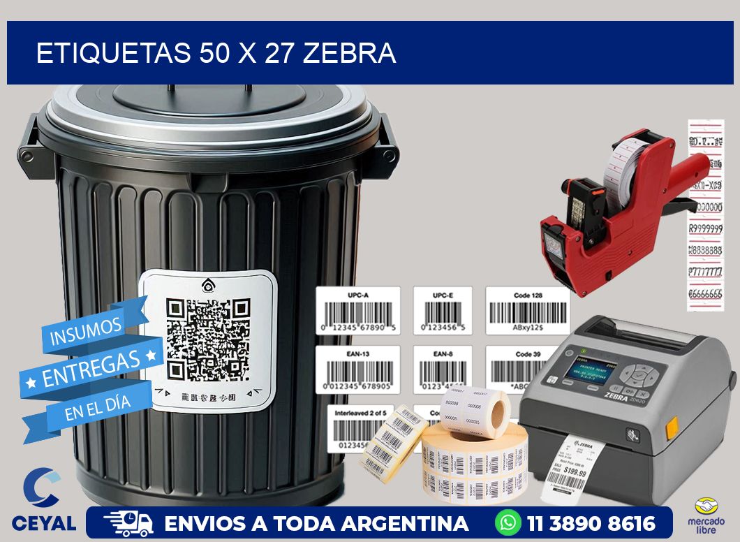 ETIQUETAS 50 x 27 ZEBRA