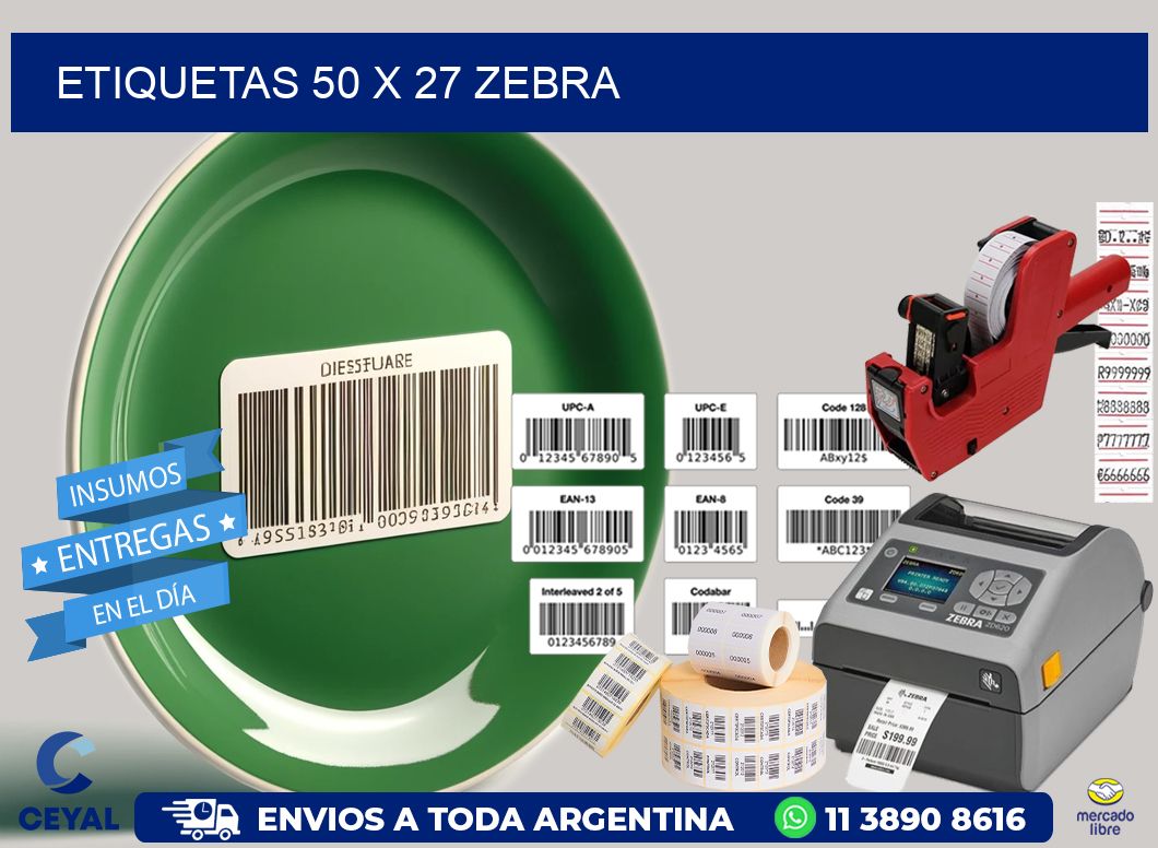 ETIQUETAS 50 x 27 ZEBRA
