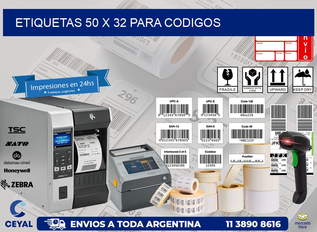 ETIQUETAS 50 x 32 PARA CODIGOS