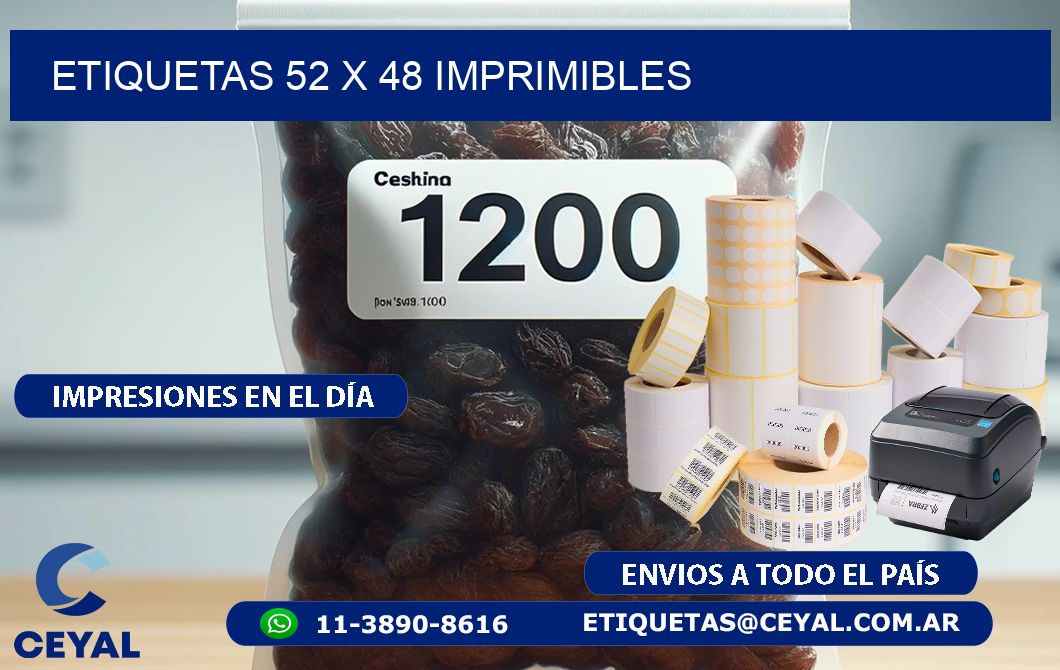 ETIQUETAS 52 x 48 IMPRIMIBLES