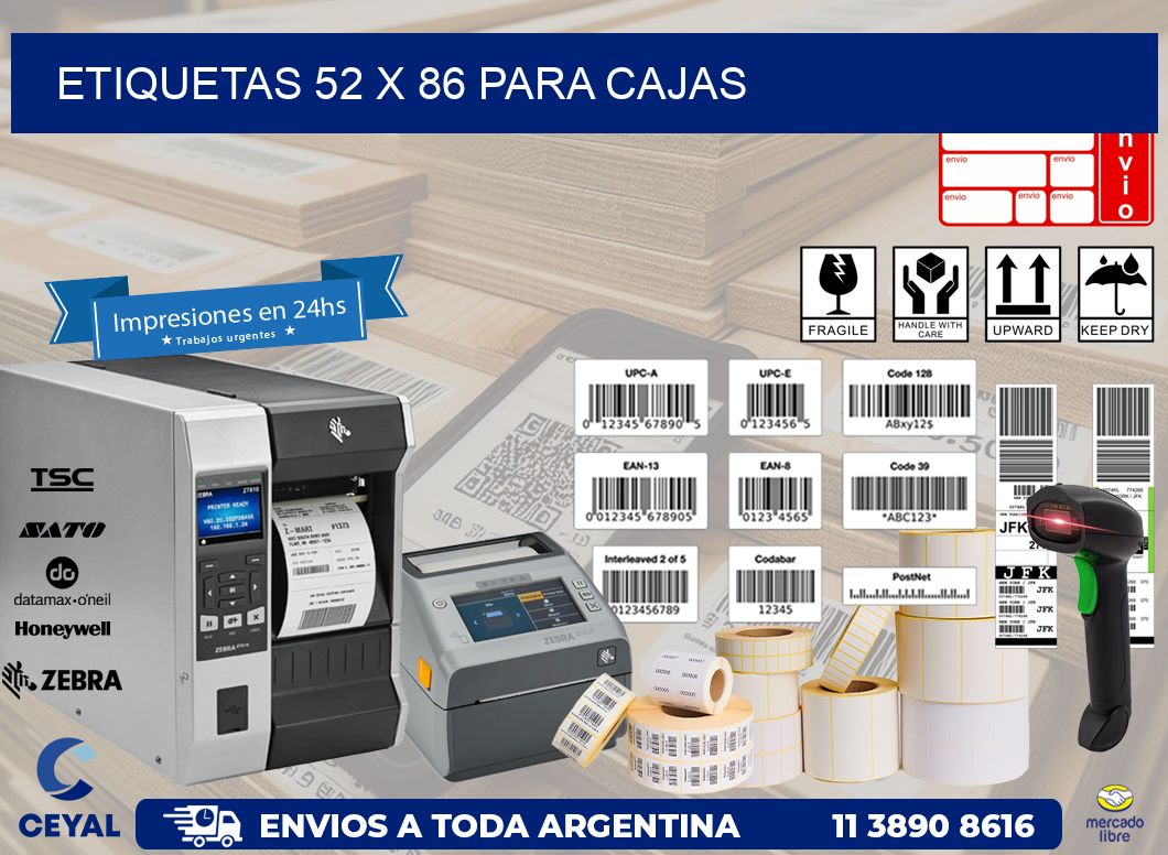 ETIQUETAS 52 x 86 PARA CAJAS