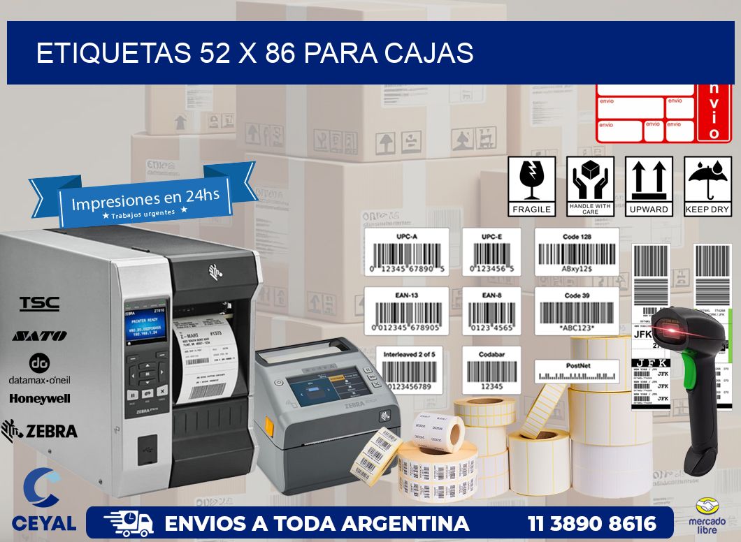 ETIQUETAS 52 x 86 PARA CAJAS