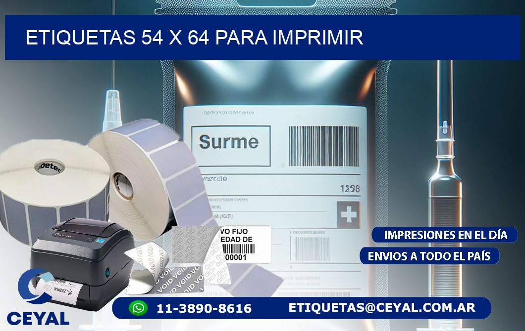ETIQUETAS 54 x 64 PARA IMPRIMIR