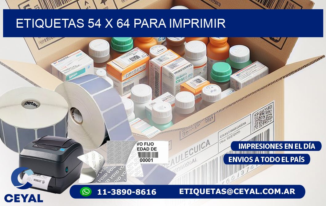 ETIQUETAS 54 x 64 PARA IMPRIMIR