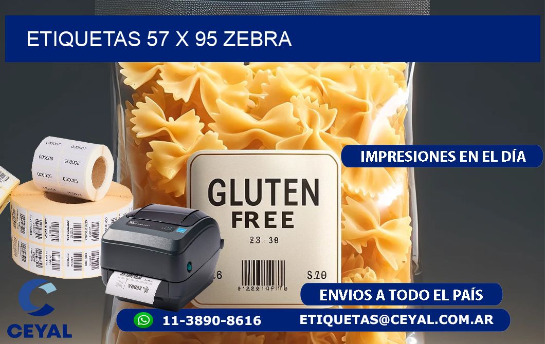 ETIQUETAS 57 x 95 ZEBRA