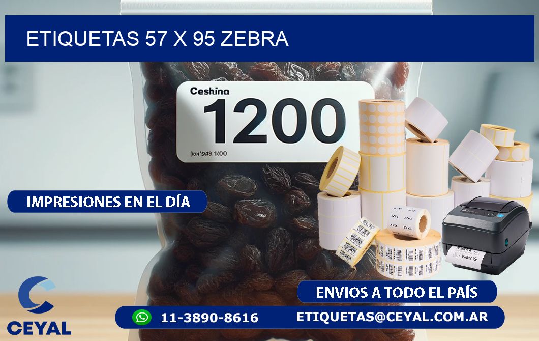 ETIQUETAS 57 x 95 ZEBRA