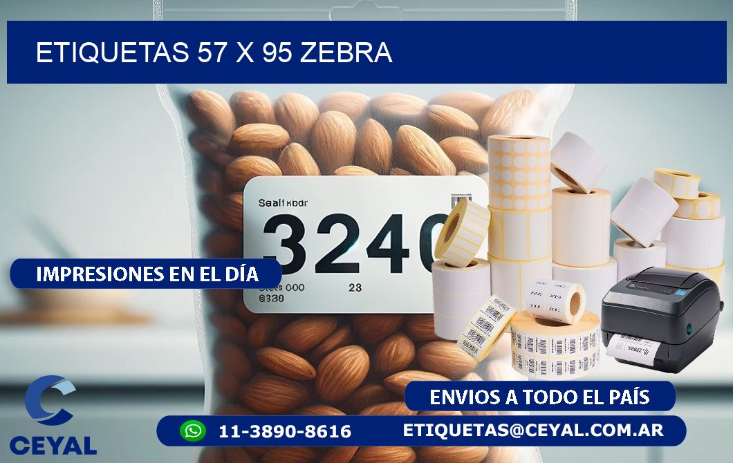 ETIQUETAS 57 x 95 ZEBRA