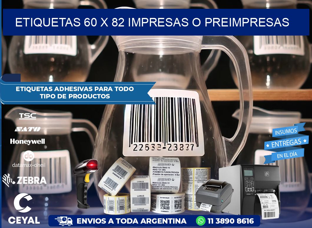 ETIQUETAS 60 x 82 IMPRESAS O PREIMPRESAS