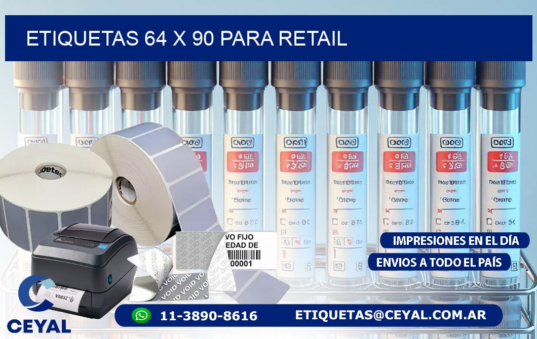 ETIQUETAS 64 x 90 PARA RETAIL