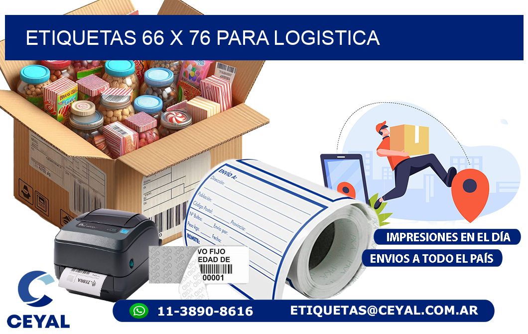 ETIQUETAS 66 x 76 PARA LOGISTICA