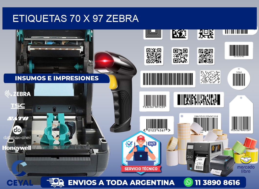 ETIQUETAS 70 x 97 ZEBRA