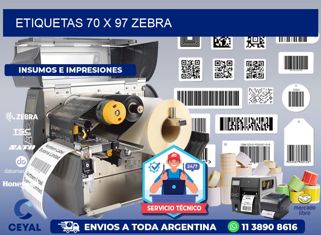 ETIQUETAS 70 x 97 ZEBRA