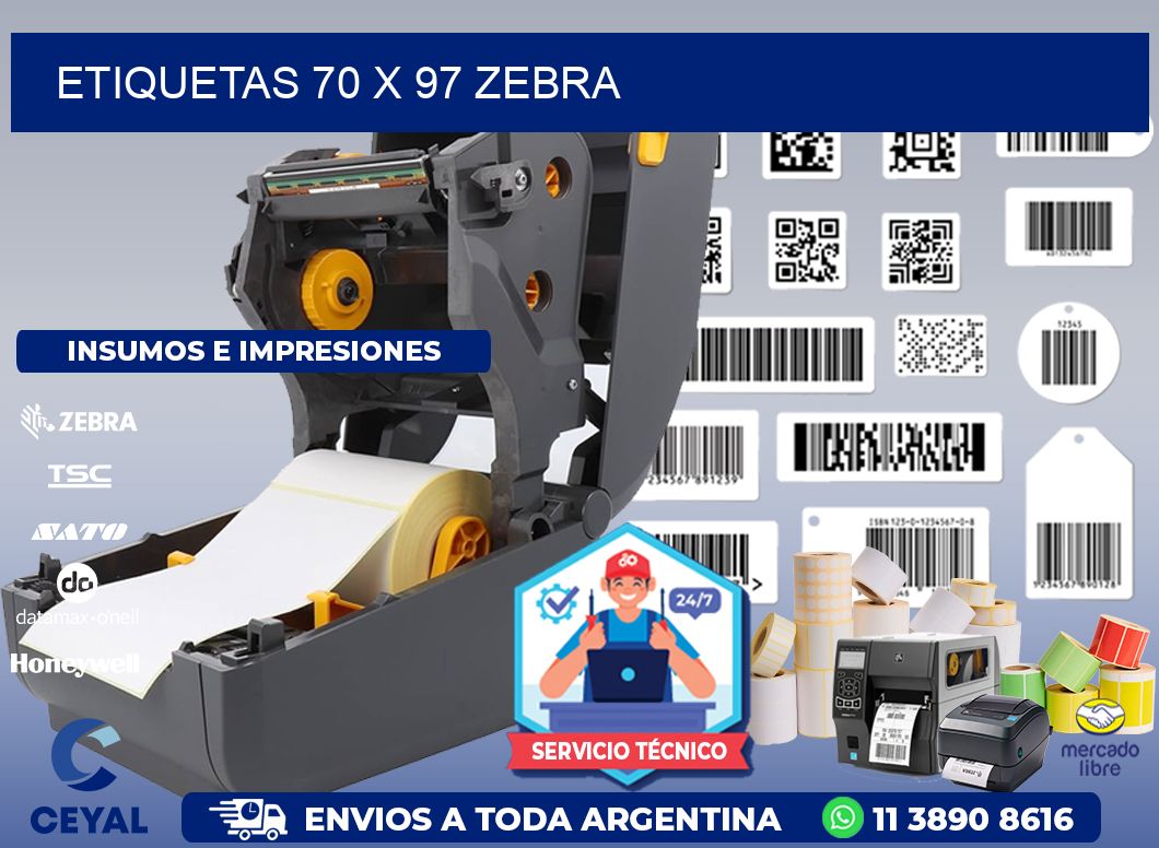 ETIQUETAS 70 x 97 ZEBRA