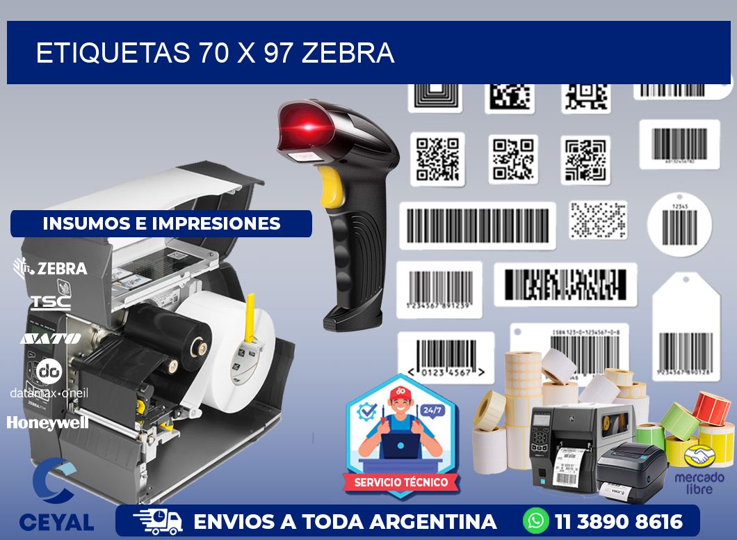 ETIQUETAS 70 x 97 ZEBRA