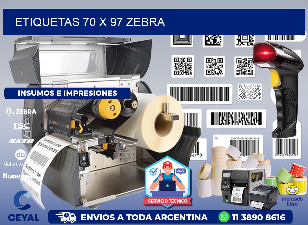 ETIQUETAS 70 x 97 ZEBRA