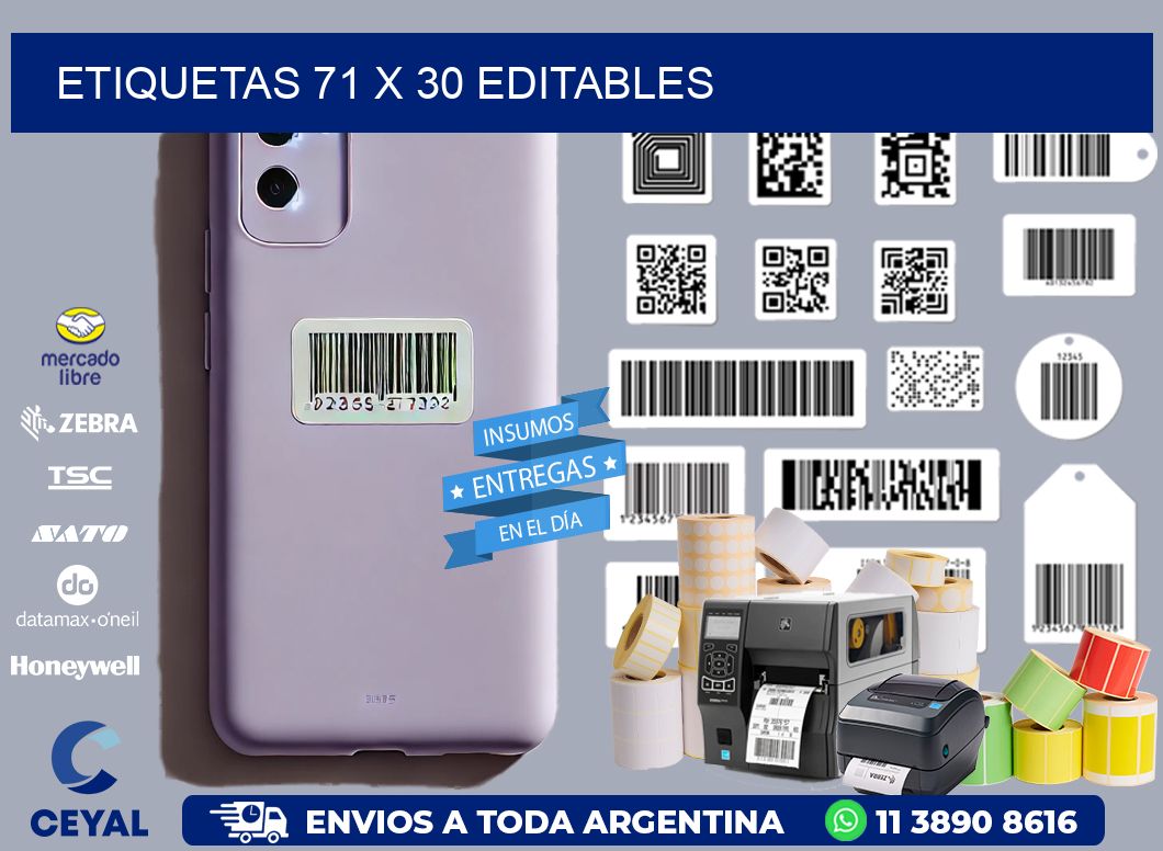 ETIQUETAS 71 x 30 EDITABLES