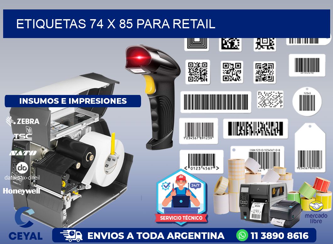ETIQUETAS 74 x 85 PARA RETAIL