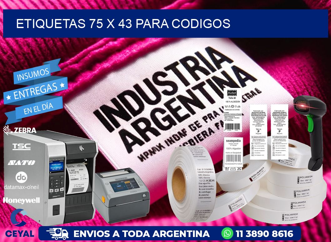 ETIQUETAS 75 x 43 PARA CODIGOS