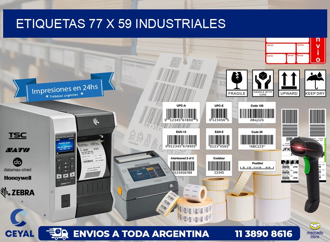 ETIQUETAS 77 x 59 INDUSTRIALES