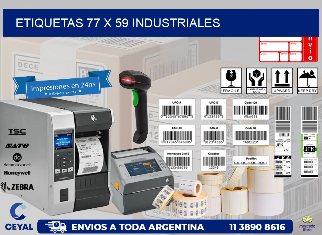 ETIQUETAS 77 x 59 INDUSTRIALES