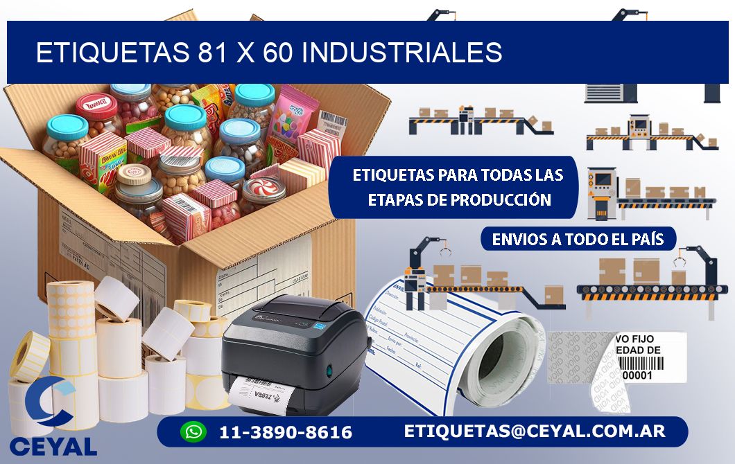 ETIQUETAS 81 x 60 INDUSTRIALES