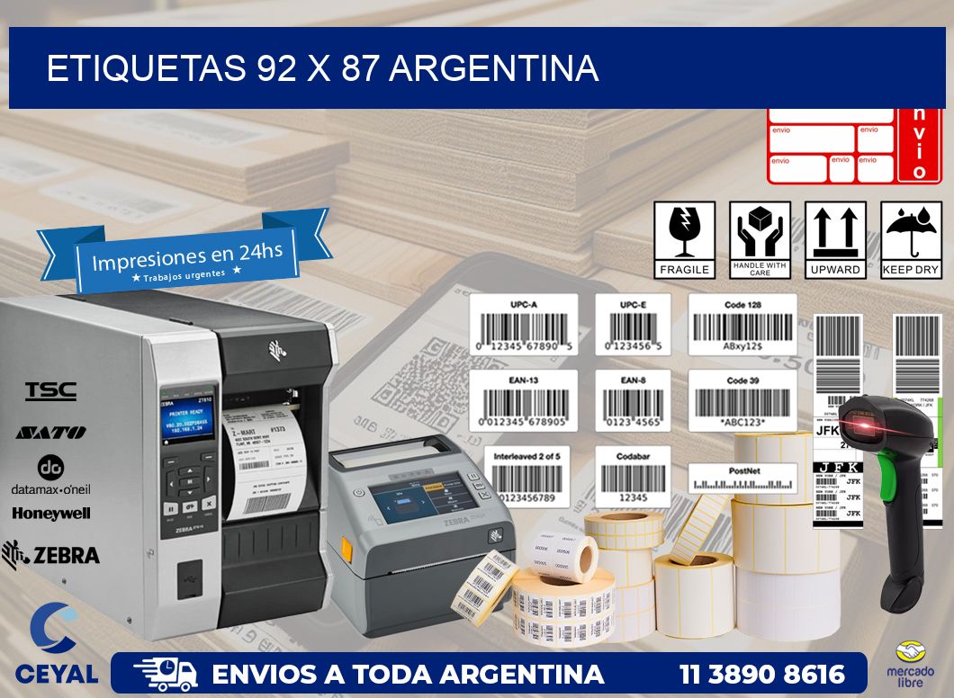 ETIQUETAS 92 x 87 ARGENTINA