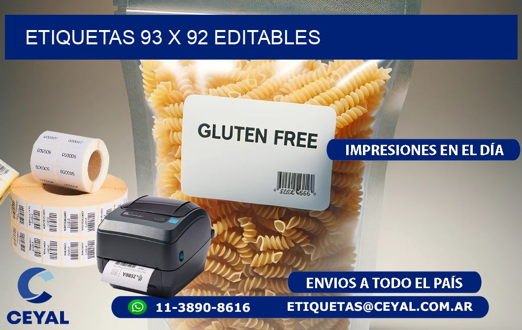 ETIQUETAS 93 x 92 EDITABLES