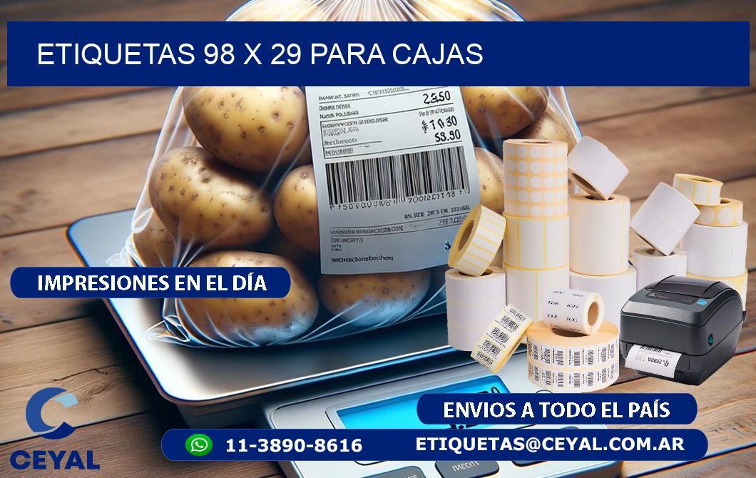 ETIQUETAS 98 x 29 PARA CAJAS