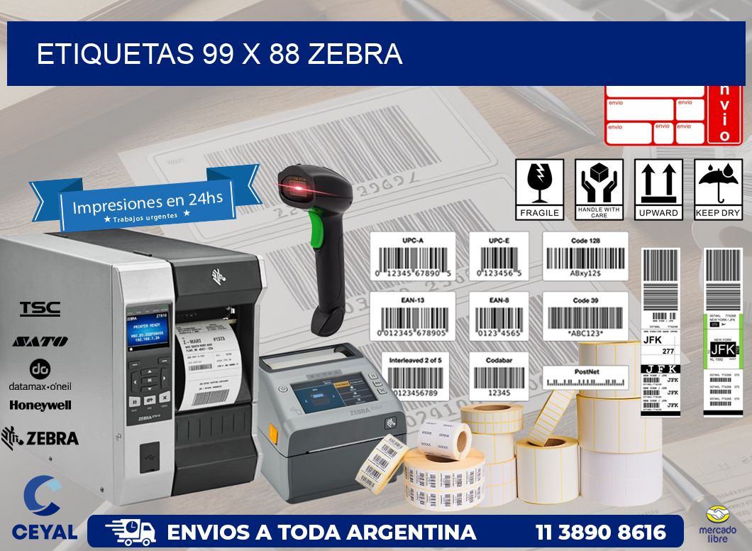 ETIQUETAS 99 x 88 ZEBRA