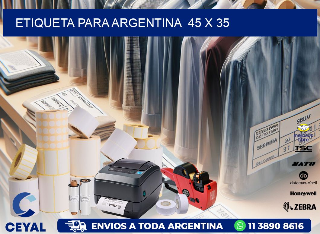 etiqueta para Argentina 45 x 35