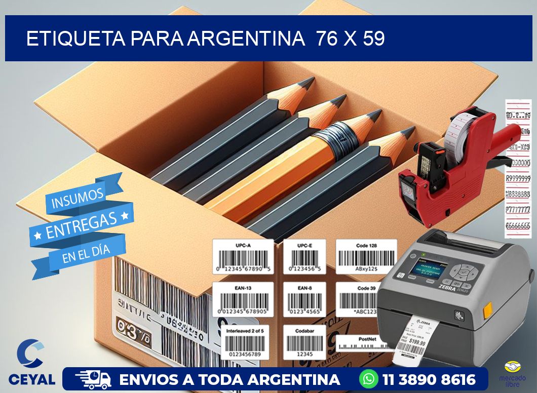 etiqueta para Argentina  76 x 59