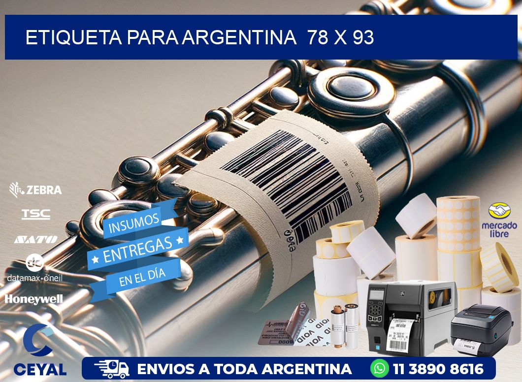 etiqueta para Argentina  78 x 93