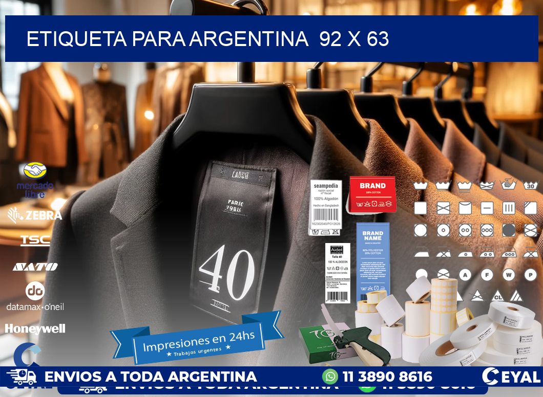 etiqueta para Argentina 92 x 63