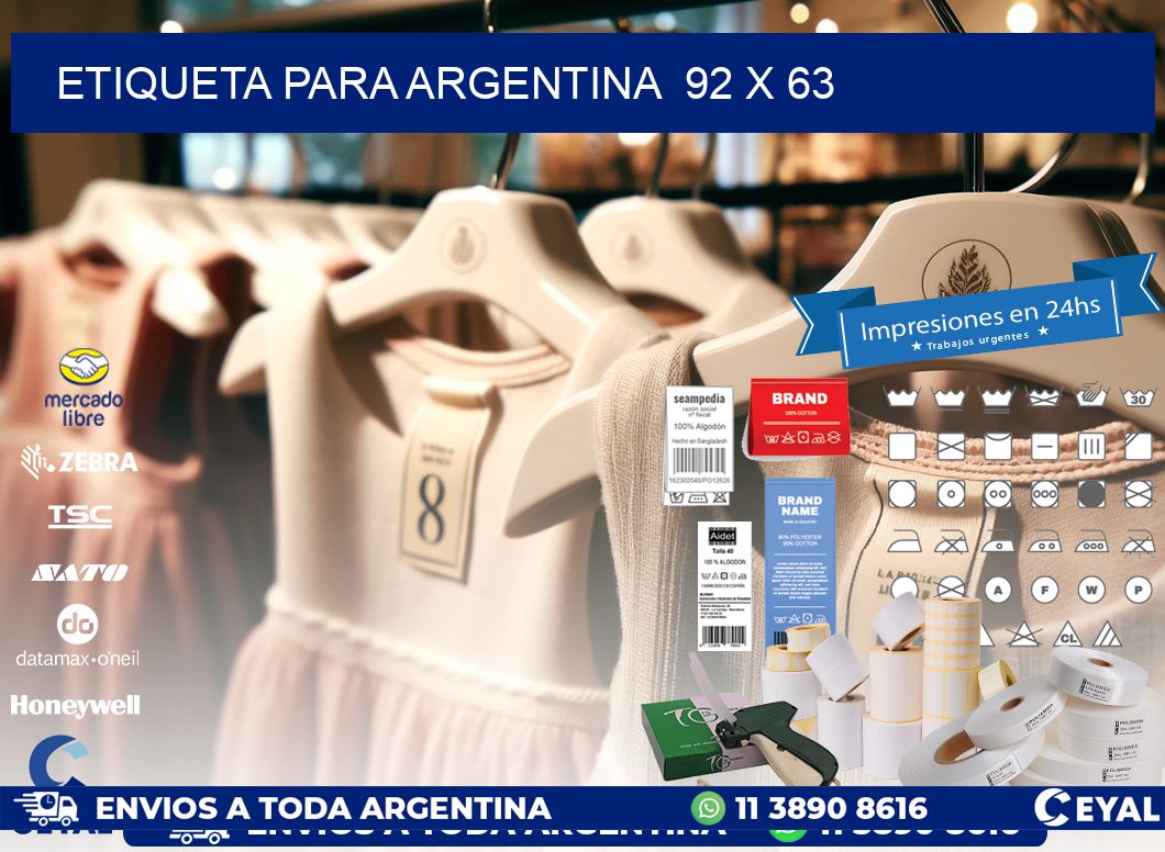 etiqueta para Argentina 92 x 63