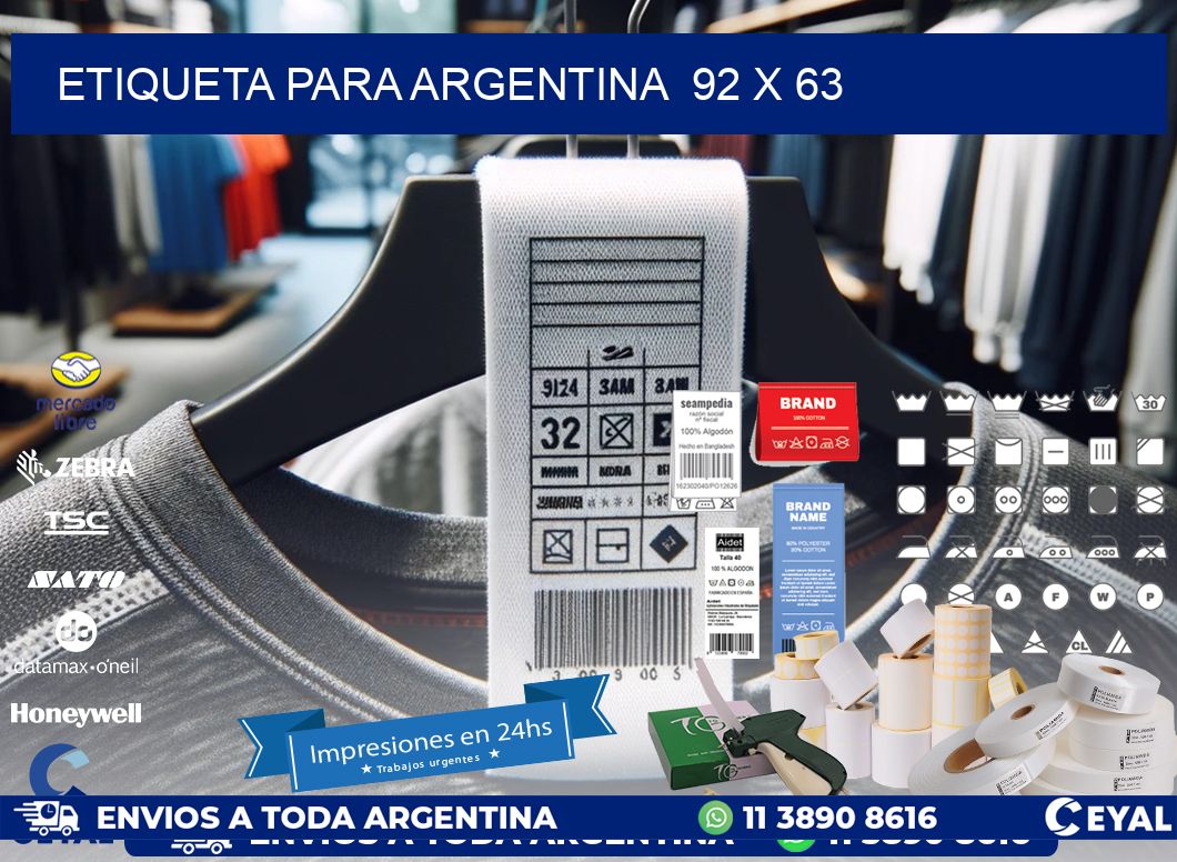 etiqueta para Argentina  92 x 63