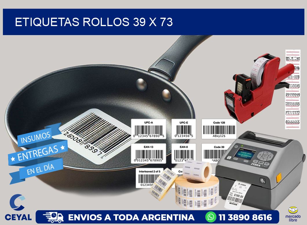 etiquetas rollos 39 x 73