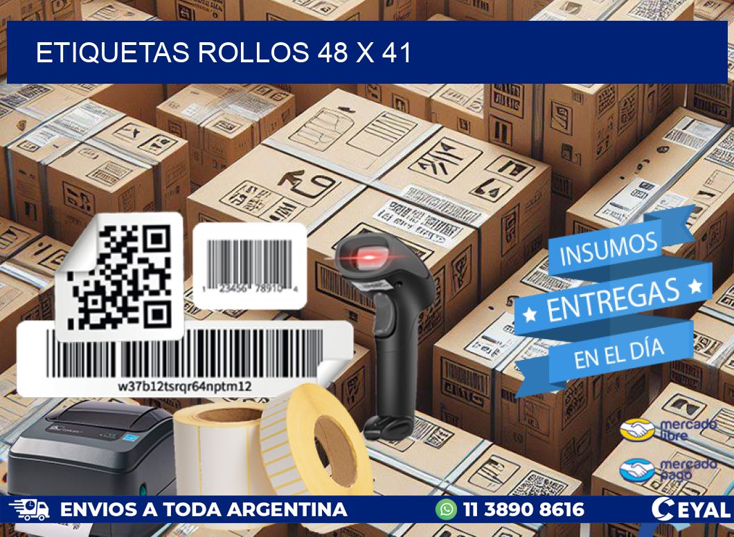 etiquetas rollos 48 x 41