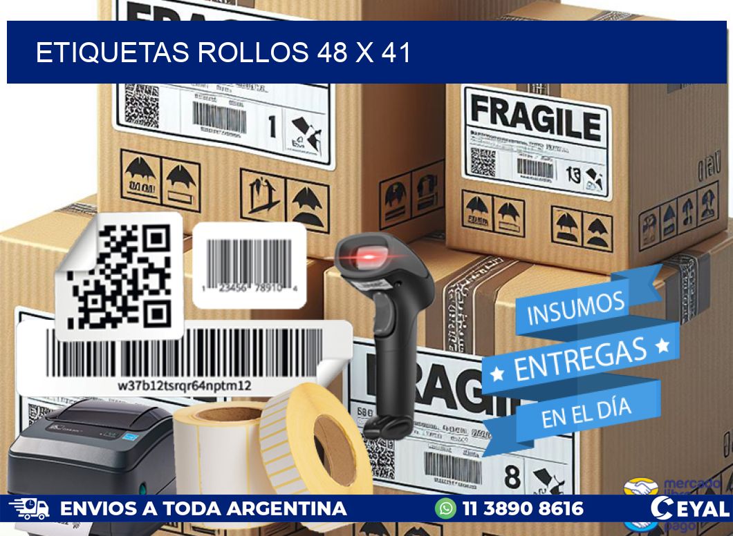 etiquetas rollos 48 x 41