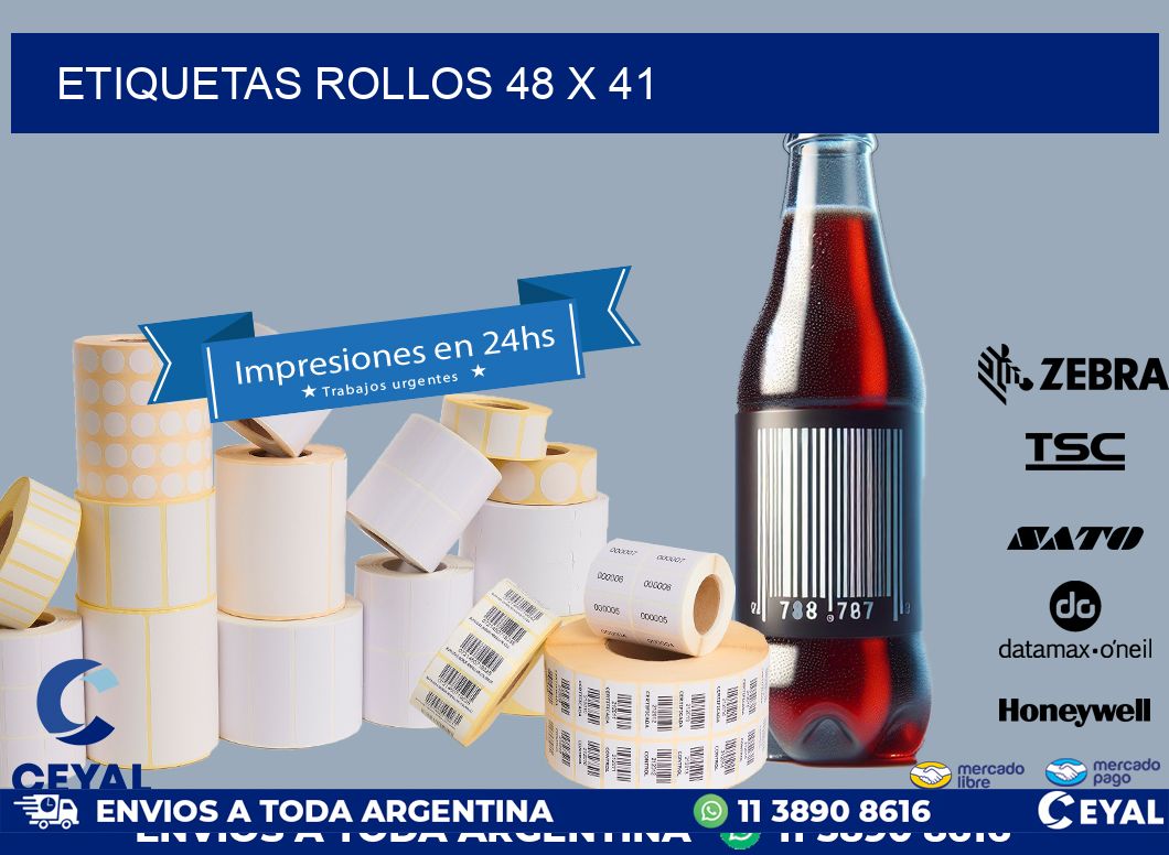 etiquetas rollos 48 x 41