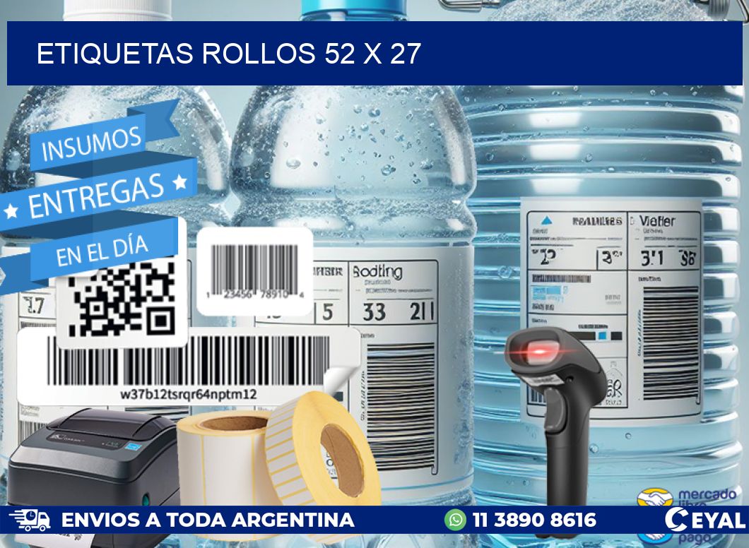 etiquetas rollos 52 x 27