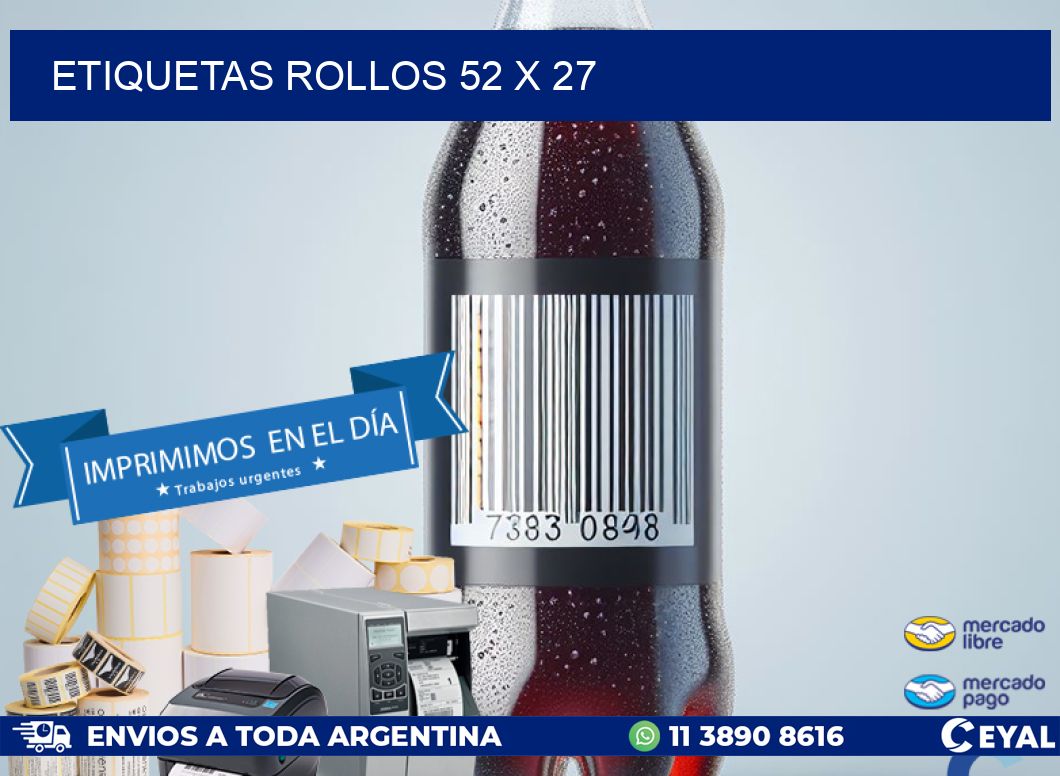 etiquetas rollos 52 x 27