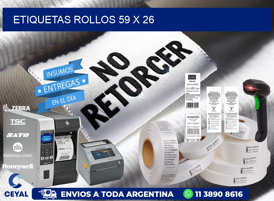 etiquetas rollos 59 x 26
