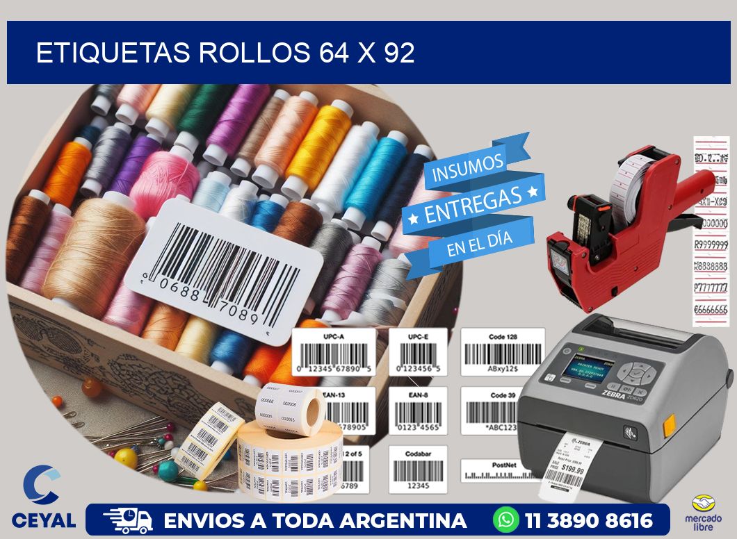 etiquetas rollos 64 x 92