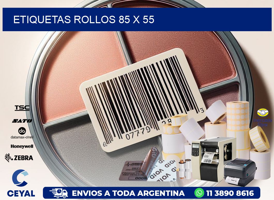 etiquetas rollos 85 x 55