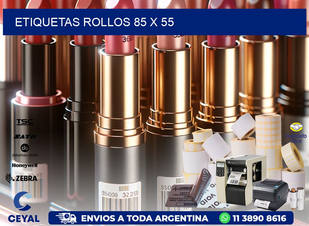 etiquetas rollos 85 x 55