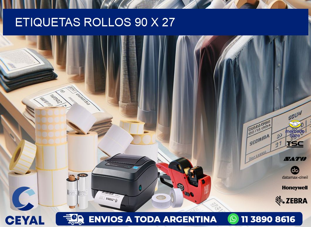 etiquetas rollos 90 x 27