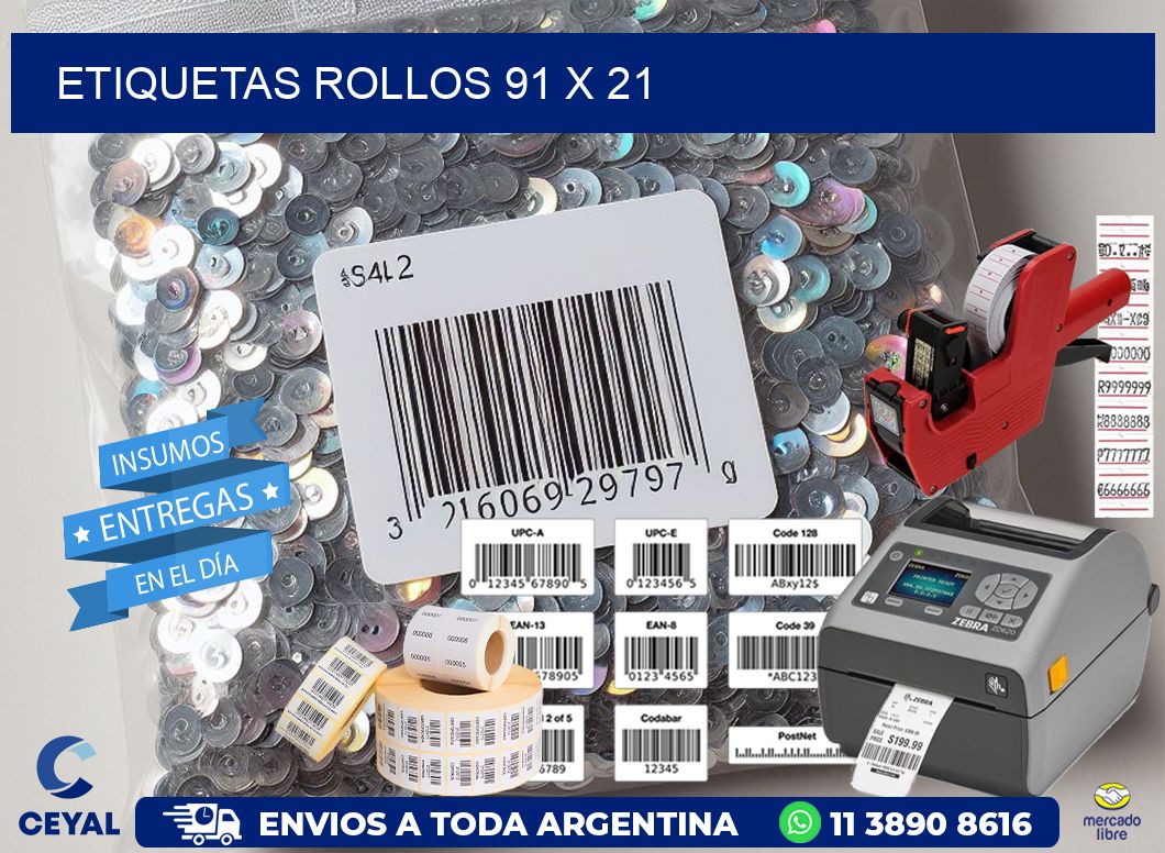 etiquetas rollos 91 x 21