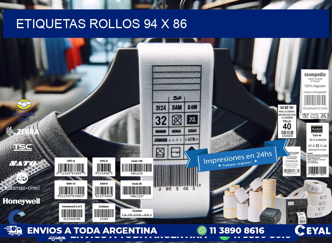 etiquetas rollos 94 x 86