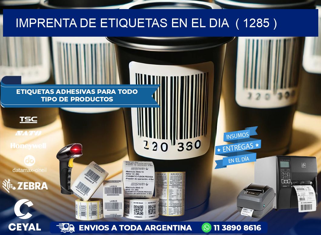 imprenta de etiquetas en el dia ( 1285 )