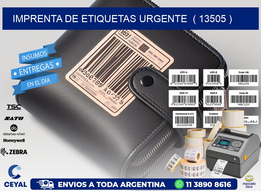 imprenta de etiquetas urgente ( 13505 )